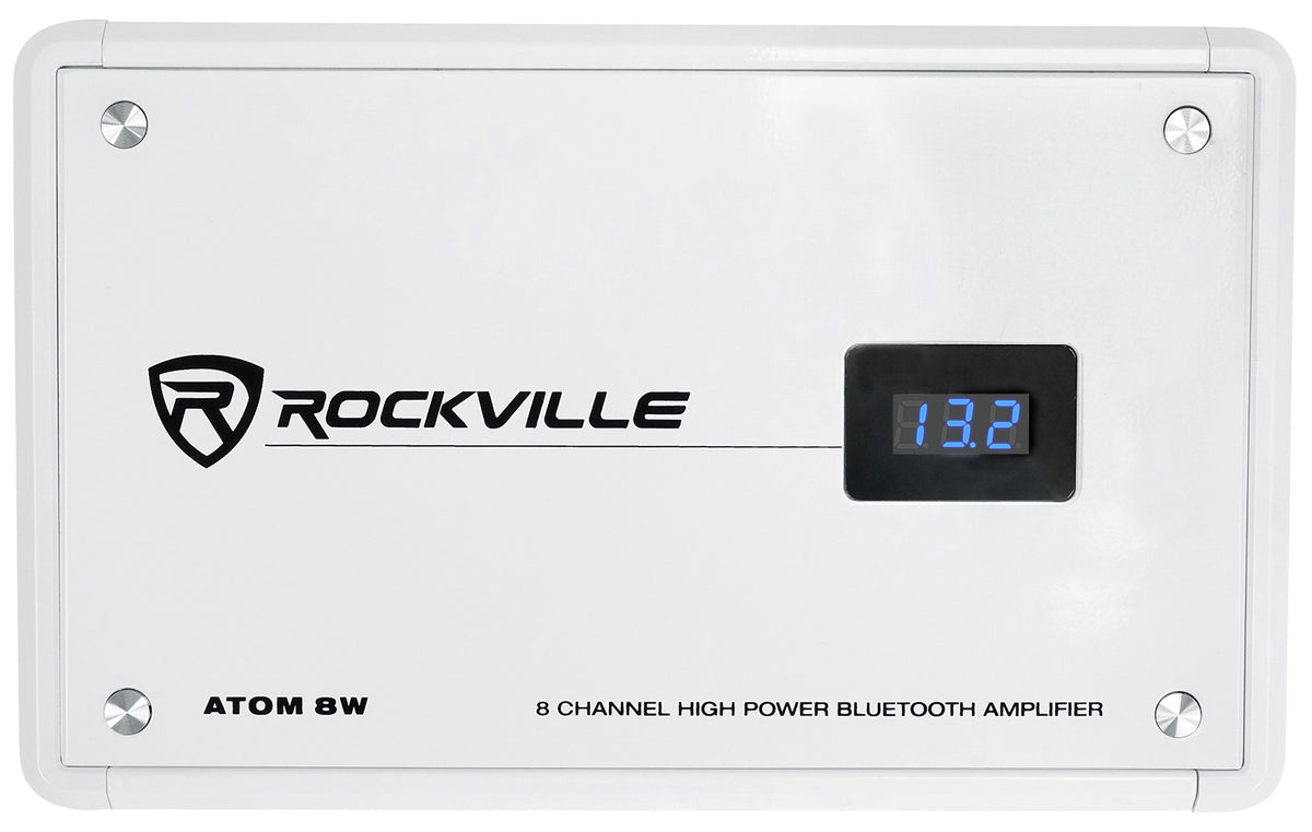 ATOM 8W 8-Channel Marine/Boat Bluetooth Amplifier+Kicker 4-Zone Control