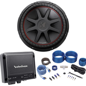 Kicker 43CVR154 COMPVR 1000 Watt 15" Car Subwoofer Sub CVR15-4+Mono Amp+Wire Kit