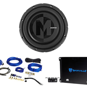 Memphis PRXS1044 700 Watt 10" Shallow Car Subwoofer Sub+Mono Amplifier+Amp Kit