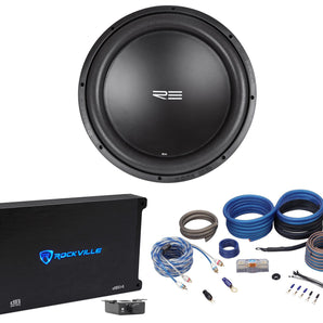 RE Audio SXX15D4 V2 SXX V2 15D4 15" 1200W Sub Subwoofer+Mono Amplifier+Amp Kit