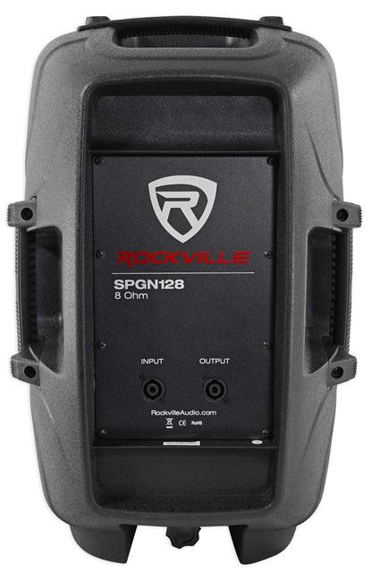 Rockville SPGN128 12" Passive 1200W DJ PA Speaker Cabinet 8 Ohm+Slip Cover