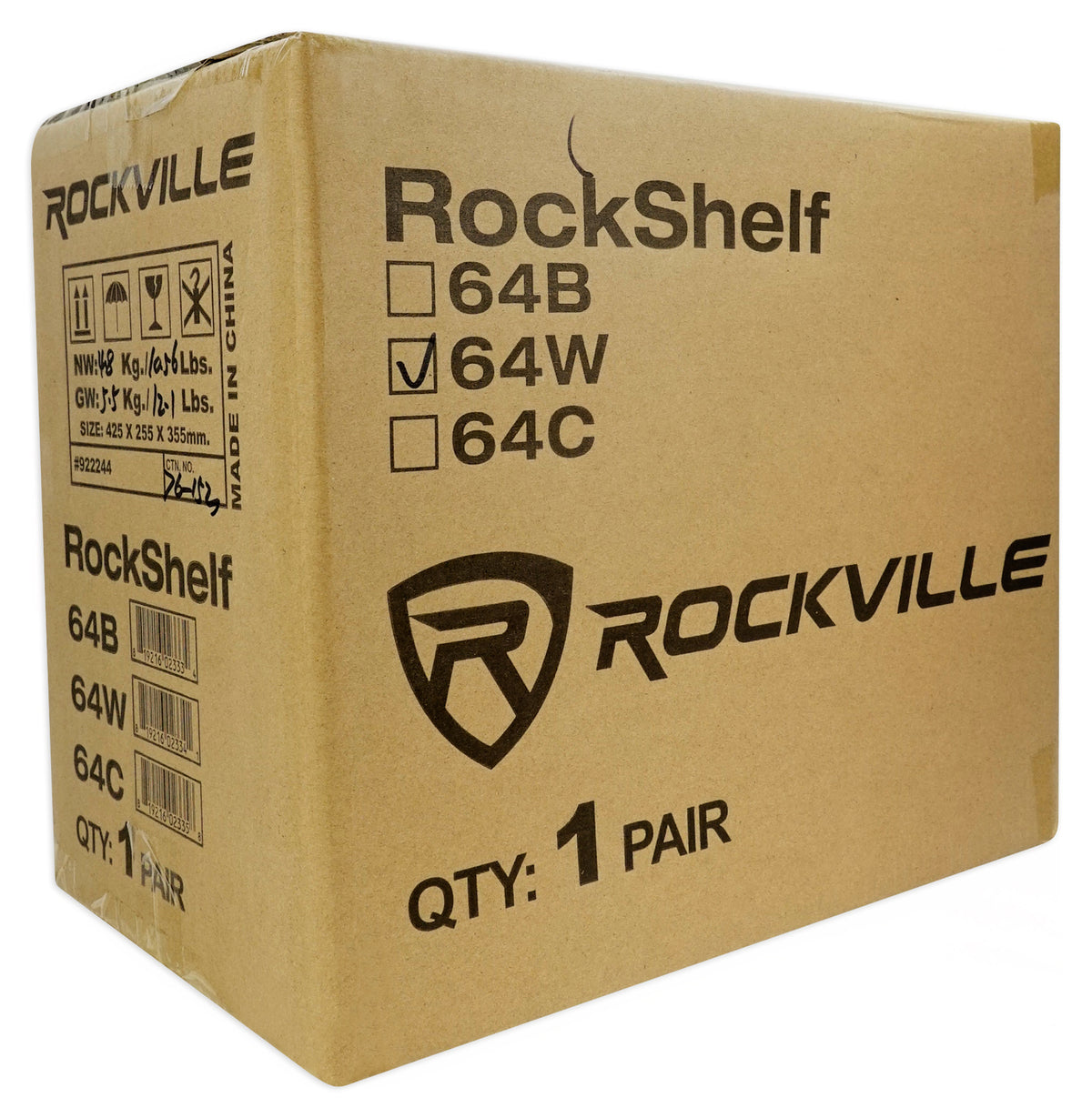 RockShelf 64W White 6.5" Home Bookshelf Speakers (Pair)