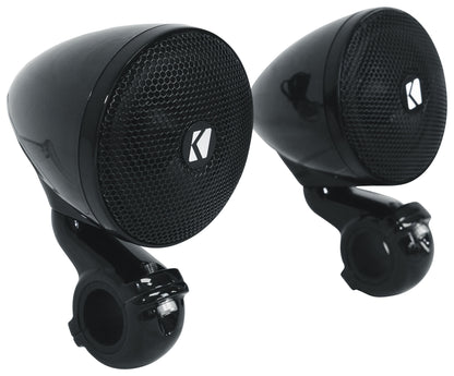 2) Kicker 47PSMB34 3" 100w PSM Motorcycle/ATV Handlebar Speakers in Black PSMB34