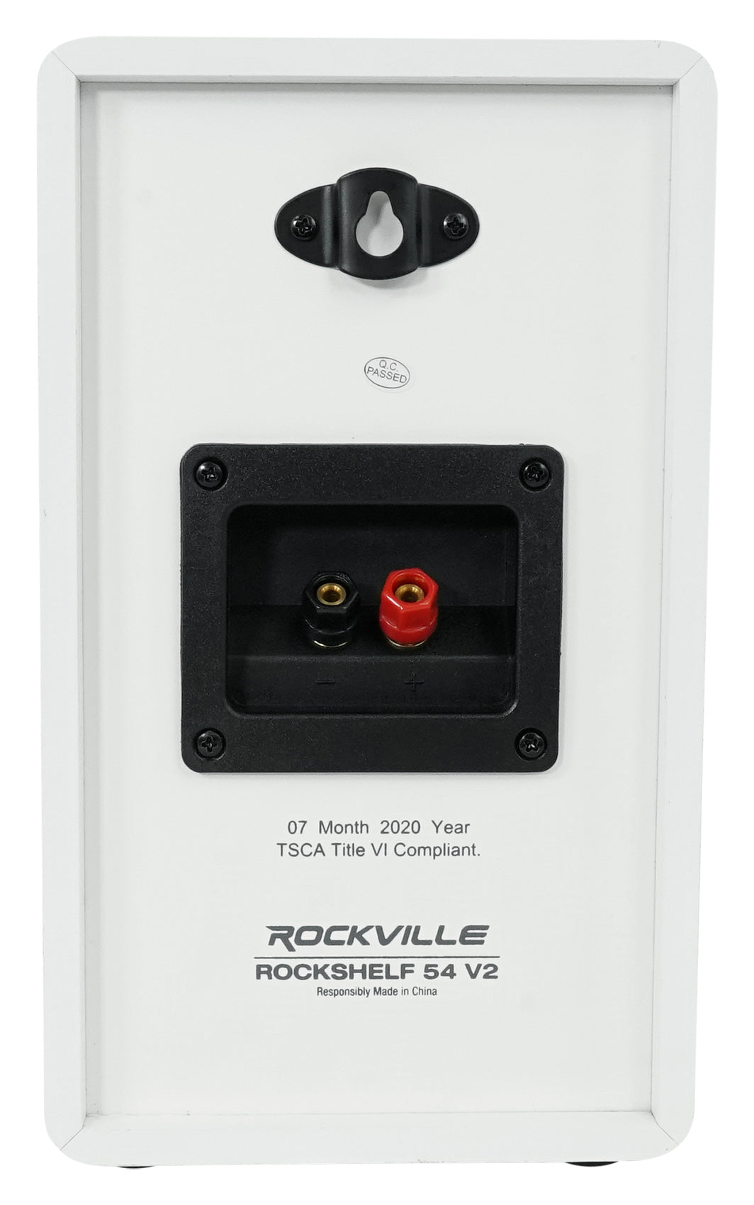 RockShelf 54W 5.25" Home Bookshelf Speakers+White Adjustable Stands