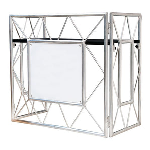 American DJ Pro Event Table 2 Foldable Portable Metal DJ Booth Facade+Shelves