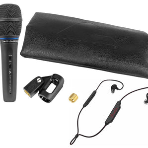 Audio Technica AE5400 Handheld Vocal Condenser Microphone Mic+Fender Earbuds