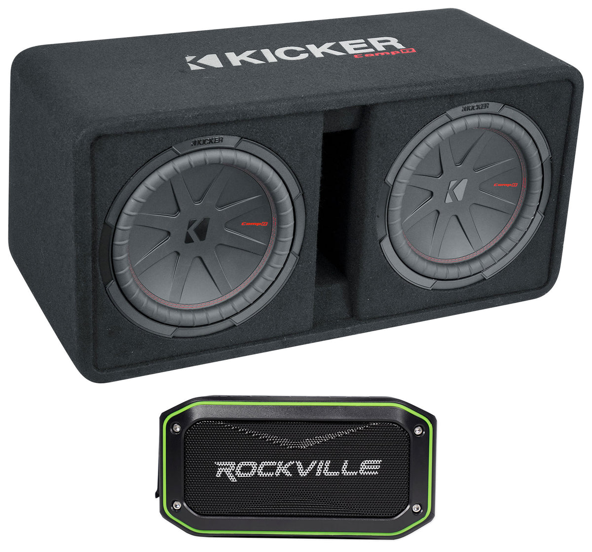 48DCWR122 Dual 12" Subwoofer Enclosure + Portable Bluetooth Speaker