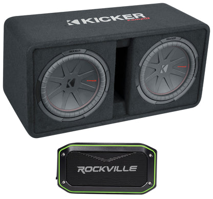 48DCWR122 Dual 12" Subwoofer Enclosure + Portable Bluetooth Speaker