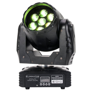 Eliminator Stealth Wash Zoom 7 x 12 Watt RGBW LED DMX Moving Head Wash Light ADJ