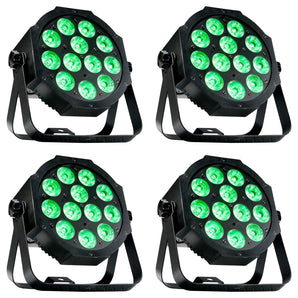 (4) Eliminator ADJ MEGA 64 PROFILE EP DMX RGB+UV LED Club DJ Par Wash Up-Lights