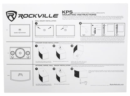 (2) Rockville KPS65 6.5" 2-Way 400 Watt Karaoke Speakers +Wall Brackets / MDF!
