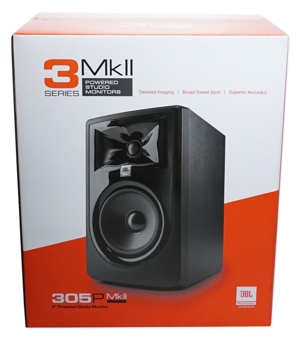 Pair JBL 305P MkII 5" Powered Studio Monitor Monitoring Speakers+21" Stands