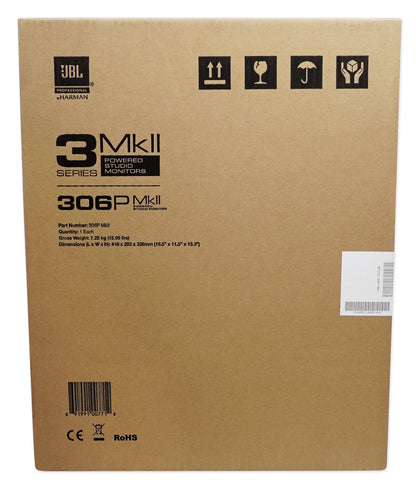 306P MkII 6" Studio Monitor Pair with 37" Steel Stands