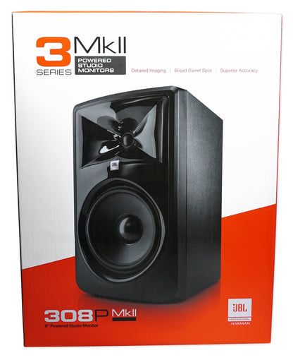 308P MkII 8" Studio Monitor Pair with 37" Steel Stands