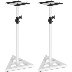 Pair Technical Pro White Studio Monitor Speaker Stands w/ Adjustable Height