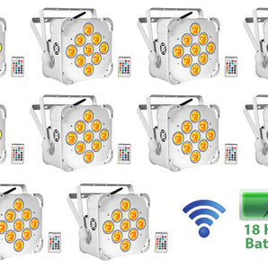 10 Rockville BEST PAR 60 White Rechargeable Wash Up-Lights Wireless DMX+RGBWA+UV