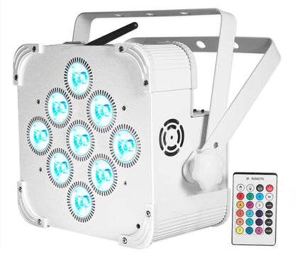 BEST PAR 60 White RGBWA+UV Battery Wireless Wash Par Light+DMX Cable