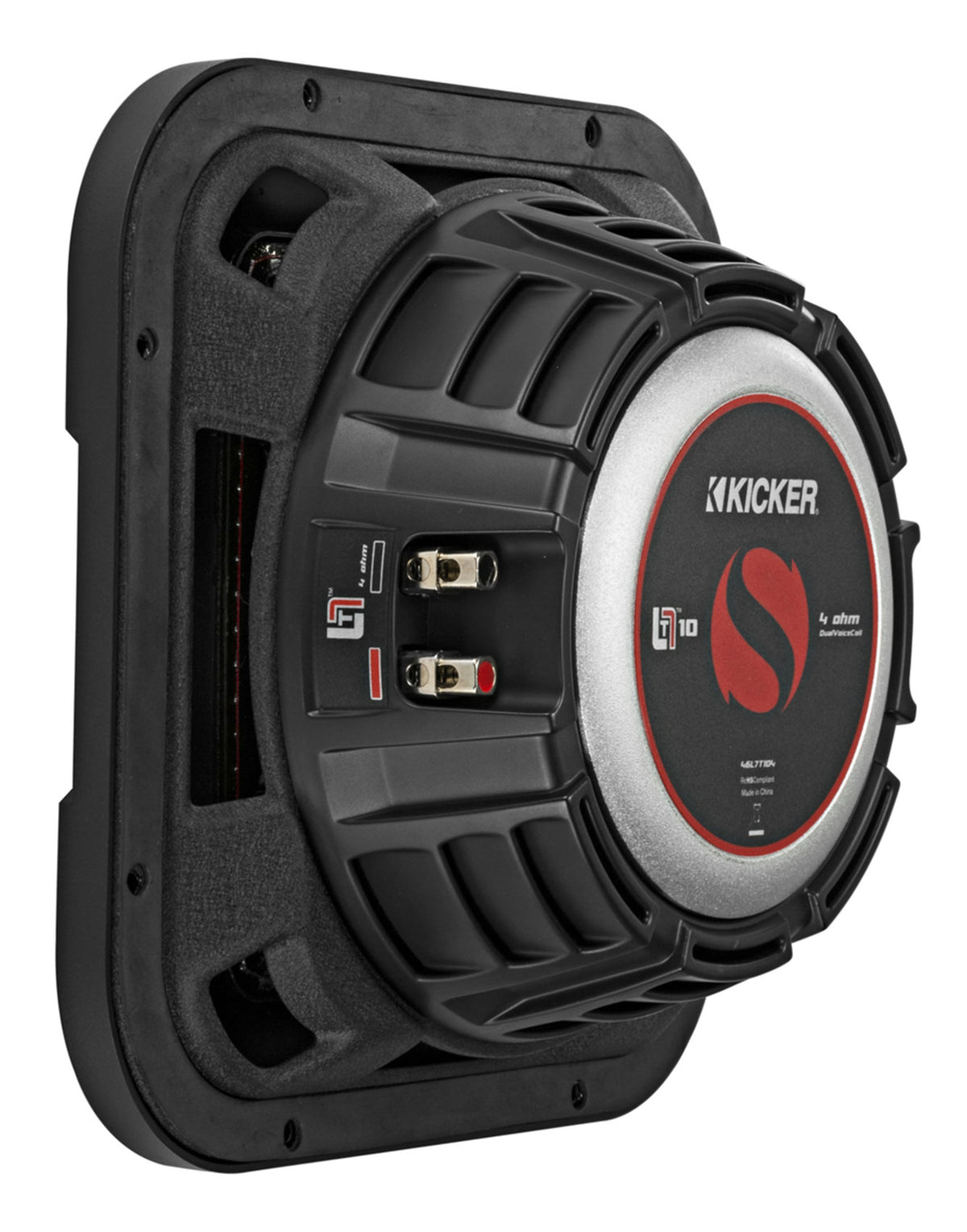 KICKER 46L7T104 10" 1000 Watt L7T Car Subwoofer, Solo-Baric Sub L7T104 DVC 4-Ohm