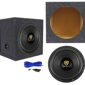 Rockville W12K9D4 12" 4000 Watt Car Audio Subwoofer + Sealed Sub Box Enclosure