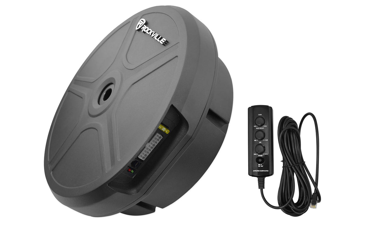 Rockville RockGhost Active 8" Car Subwoofer For 15"/16"/17" Full Size Spare Tire