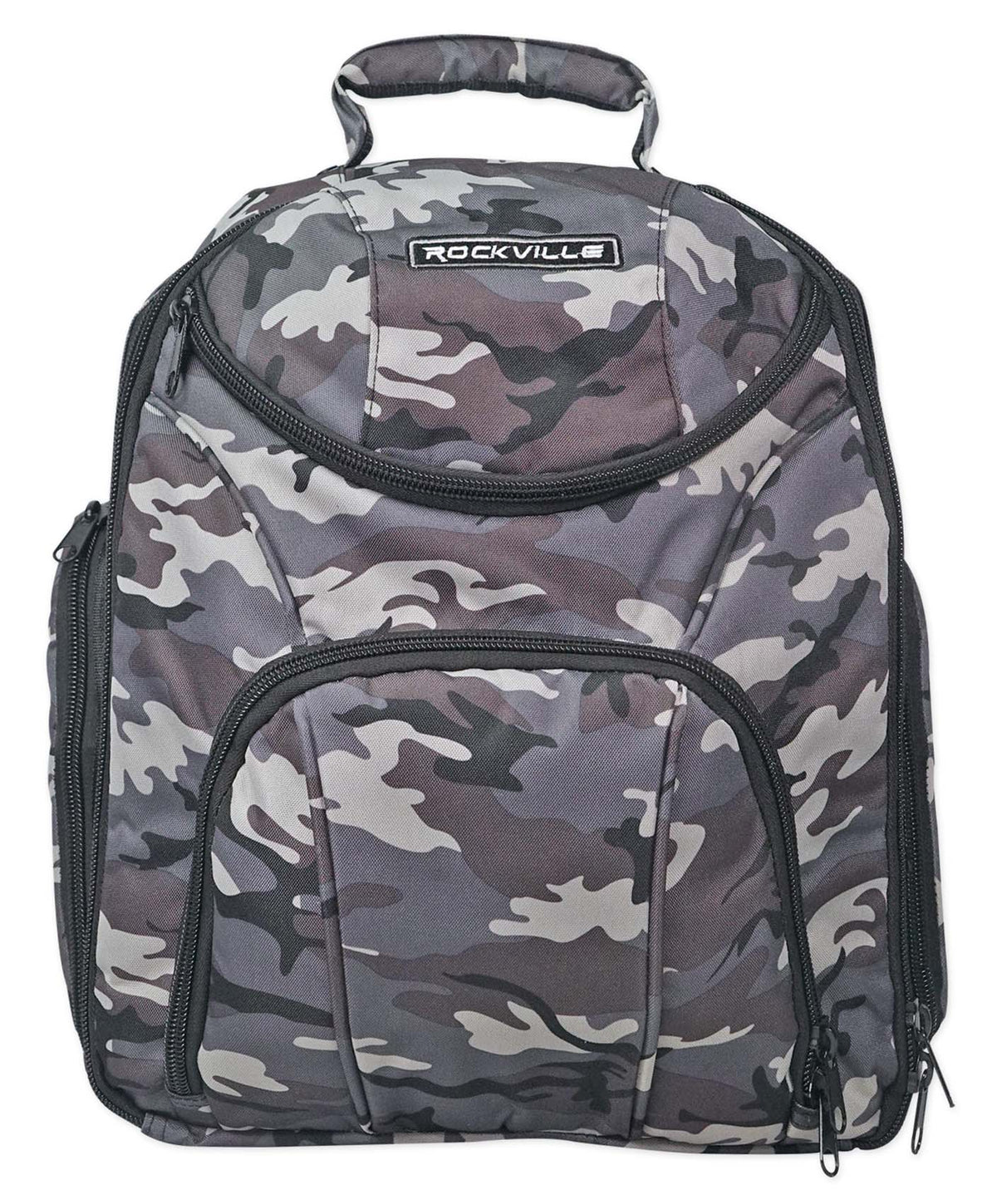 Rockville DJ Laptop/Gear Travel Camo Backpack Bag+Headphone Compartment+Dividers