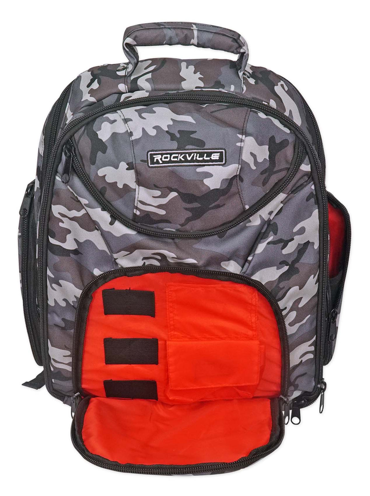 Rockville DJ Laptop/Gear Travel Camo Backpack Bag+Headphone Compartment+Dividers