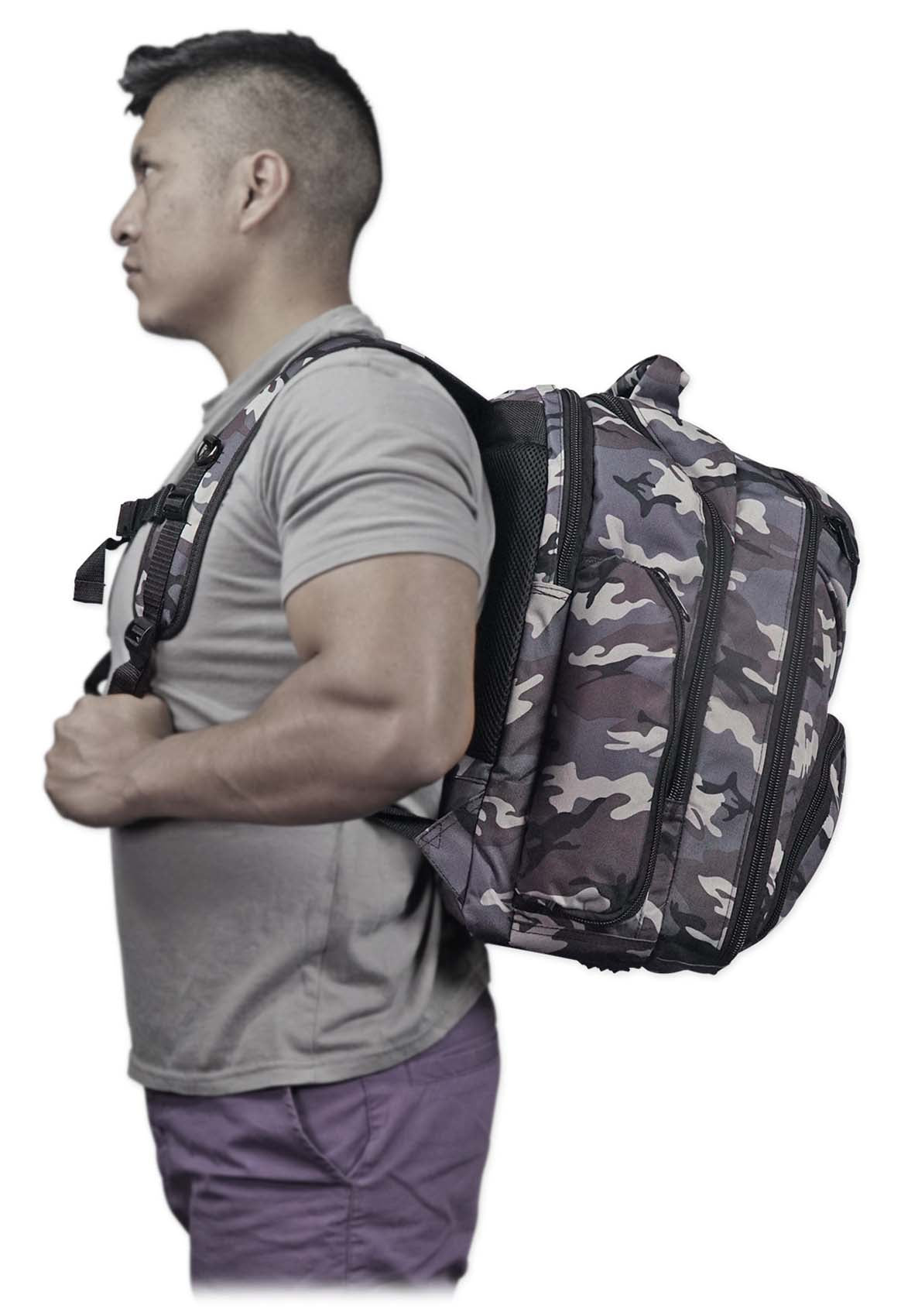 Rockville DJ Laptop/Gear Travel Camo Backpack Bag+Headphone Compartment+Dividers