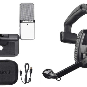 Beyerdynamic DT 108 Black 50 ohm Singe-Ear Broadcasting Headset+Samson USB Mic