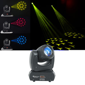 2 Rockville Rock Beam DC DJ Club Stage Pro Moving Head Lights+Rolling Travel Bag