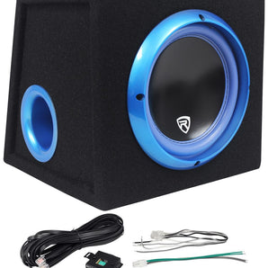 Rockville RVB8.1A 8" 300 Watt Powered Car Subwoofer/Sub Enclosure Box and Remote