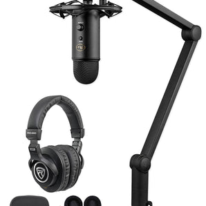 Blue Yeticaster Studio Gaming Twitch Live Stream Kit wMic+Mount+Boom+Headphones