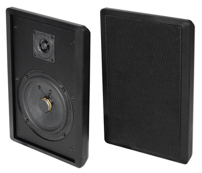 Pair Rockville RockSlim 70B Black 5.25" 70v Commercial Restaurant Wall Speakers