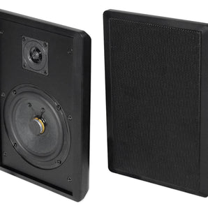 Pair Rockville RockSlim 70B Black 5.25" 70v Commercial Restaurant Wall Speakers