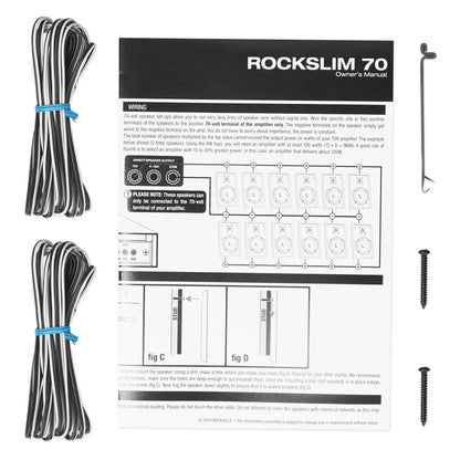 Pair Rockville RockSlim 70B Black 5.25" 70v Commercial Restaurant Wall Speakers