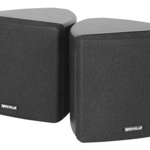 Cube by Rockville Pair of 3.5" Black Commerical 70v Swivel Wall Mount Speakers