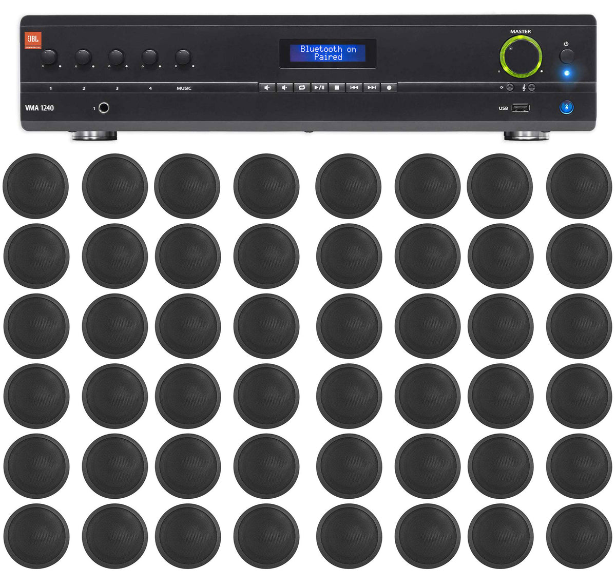 JBL Commercial Amp+48) Black 5" Ceiling Speakers For Restaurant/Bar/Office/Hotel