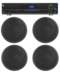 JBL Commercial 70v Amp+(4) Black 6" Ceiling Speakers For Restaurant/Bar/Cafe