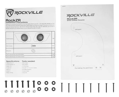 Rockville RockZR 6.5" Kick Panel Speaker Pods For 2014-17 Polaris RZR 1000/900S