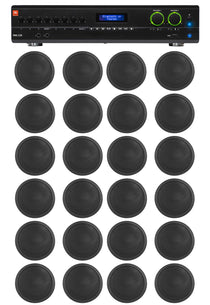JBL 2-Channel Amp+24) Black 5" Ceiling Speakers For Restaurant/Bar/Office/Hotel