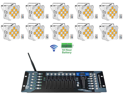 10 BEST PAR 60 White Rechargeable Wash Lights + Wireless DMX Controller