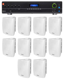 JBL VMA1120 Commercial/Restaurant 70v Mixer/Amplifier+(10) White Wall Speakers