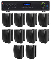 JBL VMA1120 Commercial/Restaurant 70v Mixer/Amplifier+(10) 6.5" Wall Speakers
