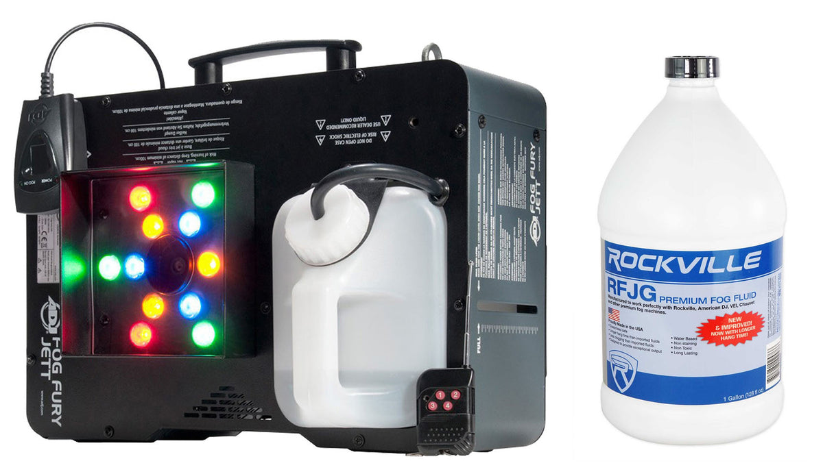 Fog Fury Jett 700W Vertical Fog Machine w/ LED+DMX+Remote+Fog Fluid