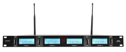 Rockville RWM4401UH QUAD UHF 4 Wireless HandHeld Microphone System w/LCD Display