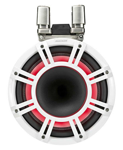 Pair Kicker KMTC11 HLCD 11" 600w White Wakeboard Tower Speakers w/Horns 44KMTC114W