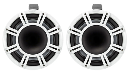 Pair Kicker KMTC11 HLCD 11" 600w White Wakeboard Tower Speakers w/Horns 44KMTC114W