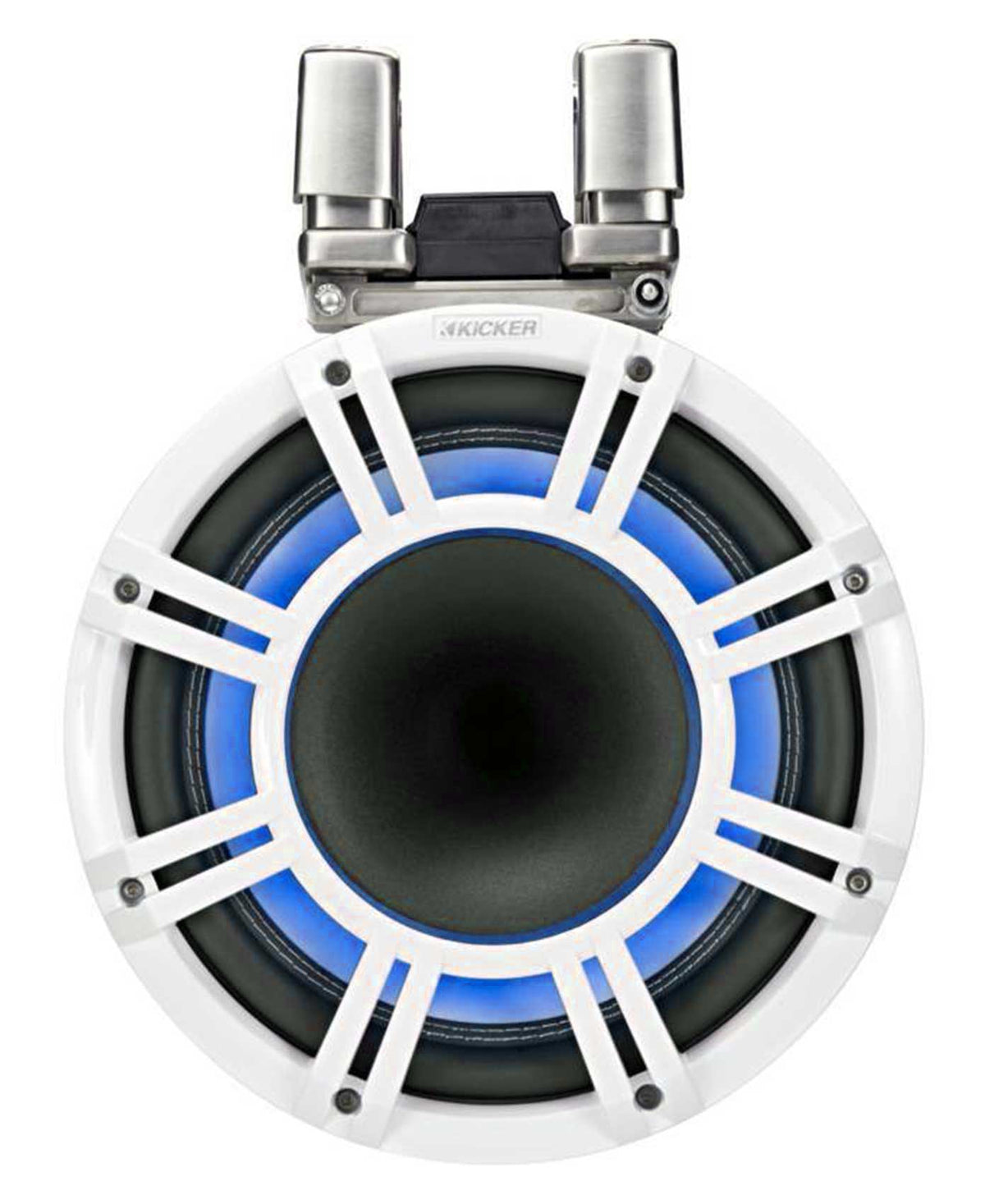 Pair Kicker KMTC11 HLCD 11" 600w White Wakeboard Tower Speakers w/Horns 44KMTC114W
