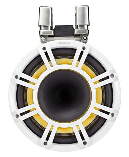 Pair Kicker KMTC11 HLCD 11" 600w White Wakeboard Tower Speakers w/Horns 44KMTC114W
