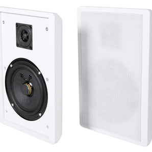 2 Rockville RockSlim White Home Theater 5.25" 240w Easy Wall Mount Slim Speakers