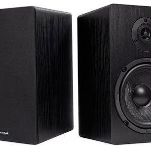Pair Rockville RockShelf 64B Black 6.5" Home Bookshelf Speakers w/Kevlar Woofers